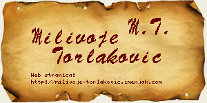 Milivoje Torlaković vizit kartica